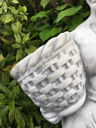 Gartenstatue Frau/Dame mit Blumenkörben, Stein, große Statue